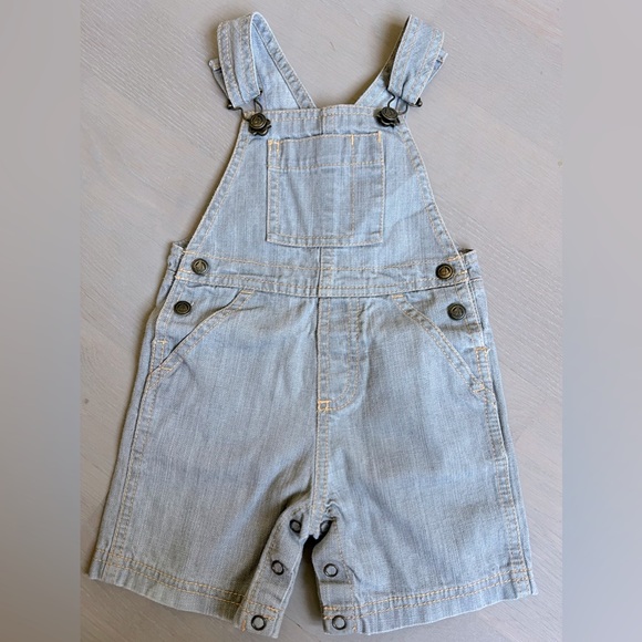 Petit Bateau short denim overalls size 12 months - Picture 1 of 4